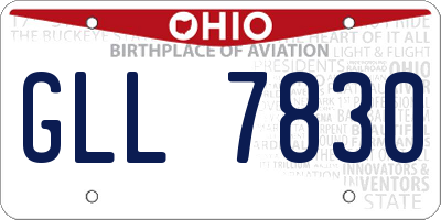 OH license plate GLL7830