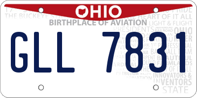OH license plate GLL7831