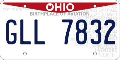 OH license plate GLL7832