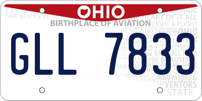 OH license plate GLL7833