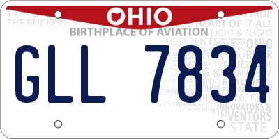 OH license plate GLL7834