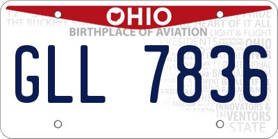 OH license plate GLL7836
