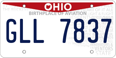 OH license plate GLL7837