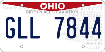 OH license plate GLL7844