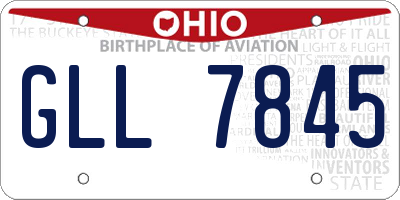 OH license plate GLL7845