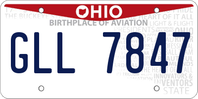 OH license plate GLL7847