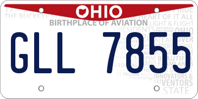 OH license plate GLL7855