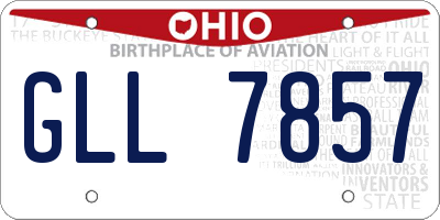 OH license plate GLL7857