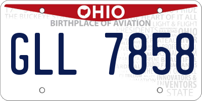 OH license plate GLL7858