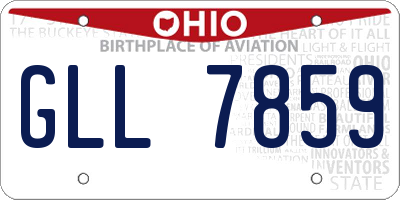 OH license plate GLL7859