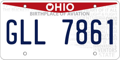 OH license plate GLL7861