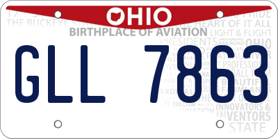 OH license plate GLL7863
