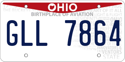 OH license plate GLL7864