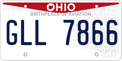 OH license plate GLL7866