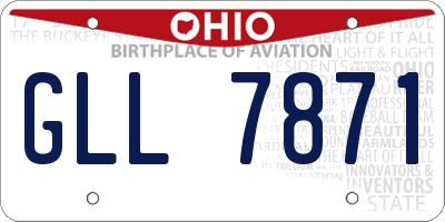 OH license plate GLL7871