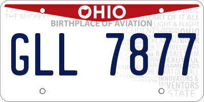 OH license plate GLL7877