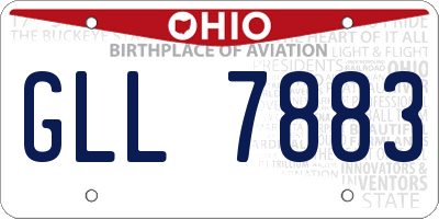 OH license plate GLL7883