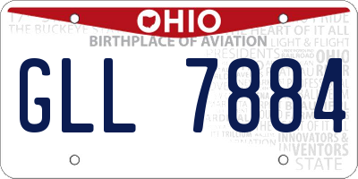 OH license plate GLL7884