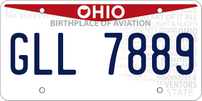 OH license plate GLL7889
