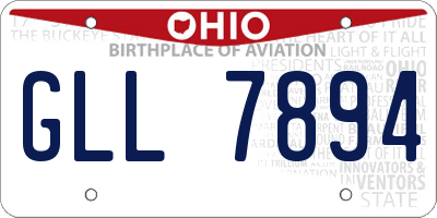 OH license plate GLL7894