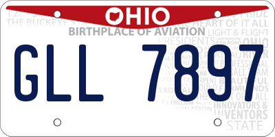 OH license plate GLL7897