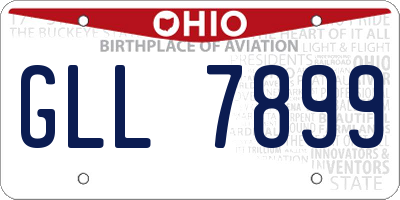 OH license plate GLL7899
