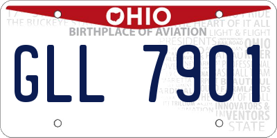 OH license plate GLL7901