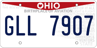 OH license plate GLL7907
