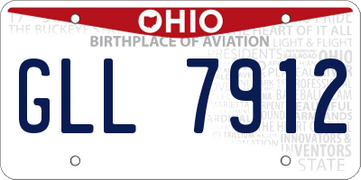 OH license plate GLL7912