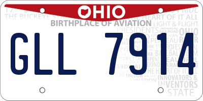 OH license plate GLL7914