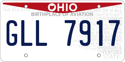 OH license plate GLL7917