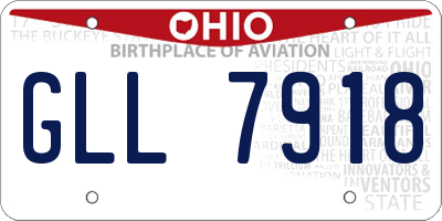 OH license plate GLL7918