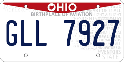 OH license plate GLL7927