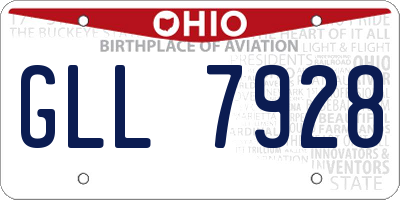 OH license plate GLL7928