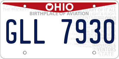 OH license plate GLL7930