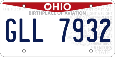 OH license plate GLL7932