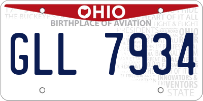 OH license plate GLL7934