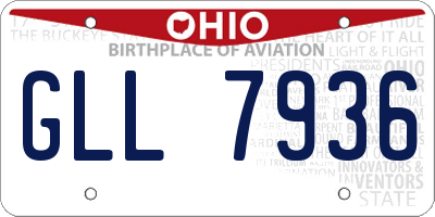 OH license plate GLL7936