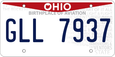 OH license plate GLL7937
