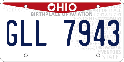 OH license plate GLL7943