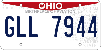 OH license plate GLL7944