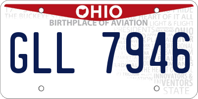 OH license plate GLL7946