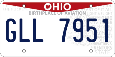 OH license plate GLL7951