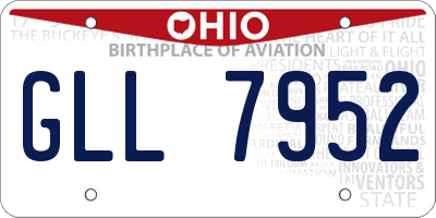 OH license plate GLL7952