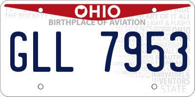 OH license plate GLL7953