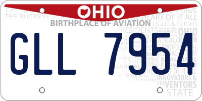 OH license plate GLL7954