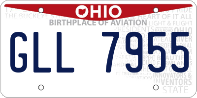 OH license plate GLL7955