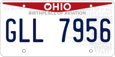 OH license plate GLL7956