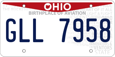 OH license plate GLL7958