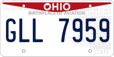 OH license plate GLL7959